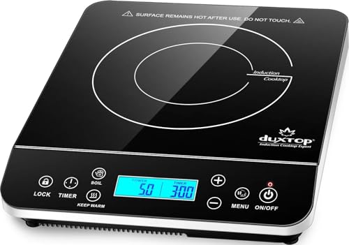 Duxtop Portable Induction Cooktop, Countertop Burner 1800W Silver 9600LS